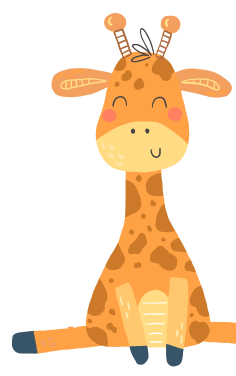 Cartoon giraffe floating